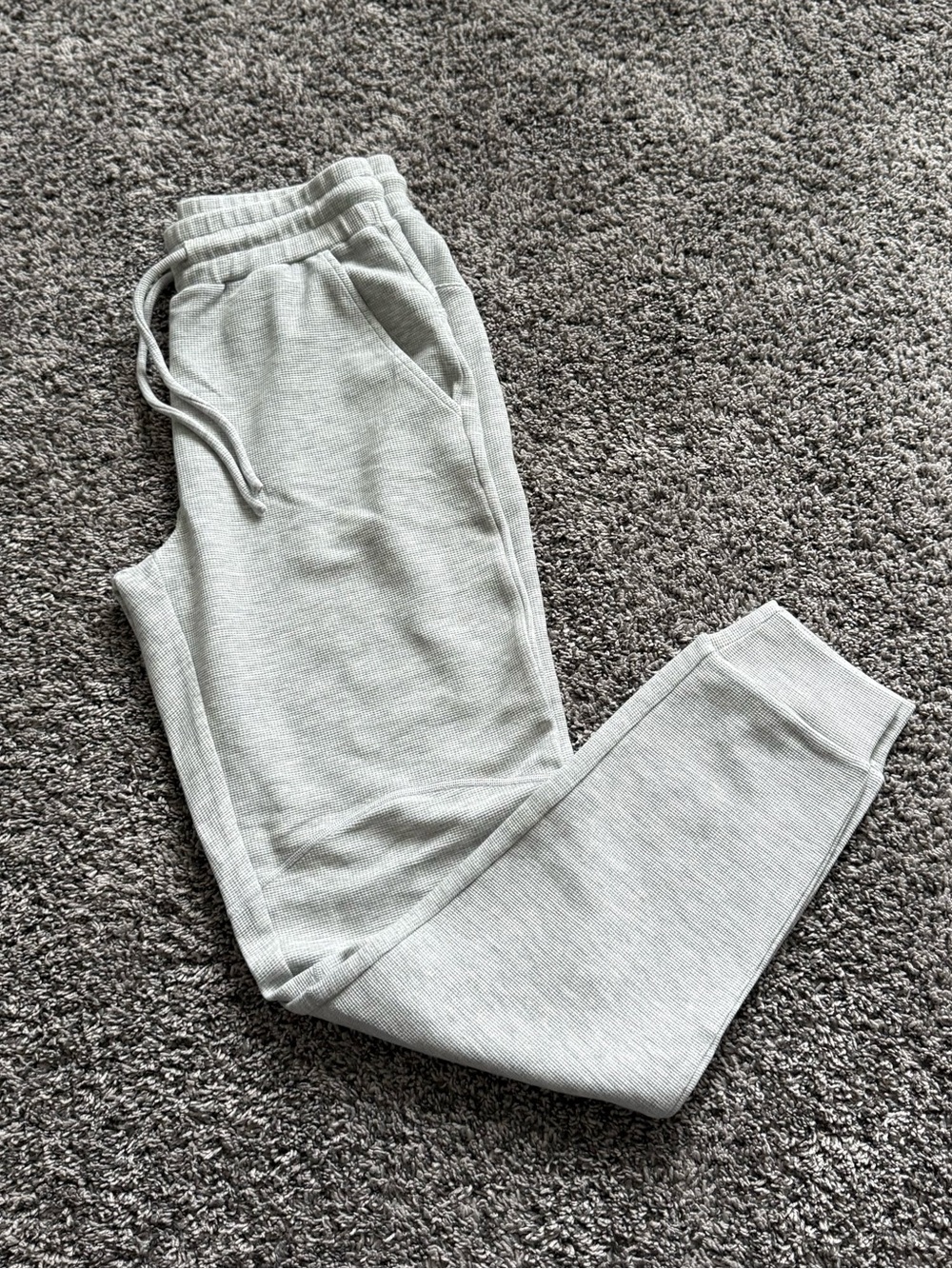 ALO Yoga Light Gray Waffle Knit Joggers
